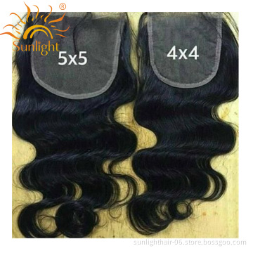 Sunlight 100% 10a grade brazillian hair bundles with closure 13x4 frontal 3 part 4x4 5x5 6x6 7x7closure transparent lace